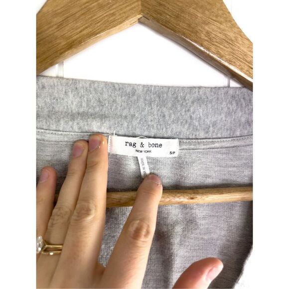 RAG & BONE Flora V‎ Neck Pullover Jersey Long Sleeve Heather Gray - Picture 3 of 8